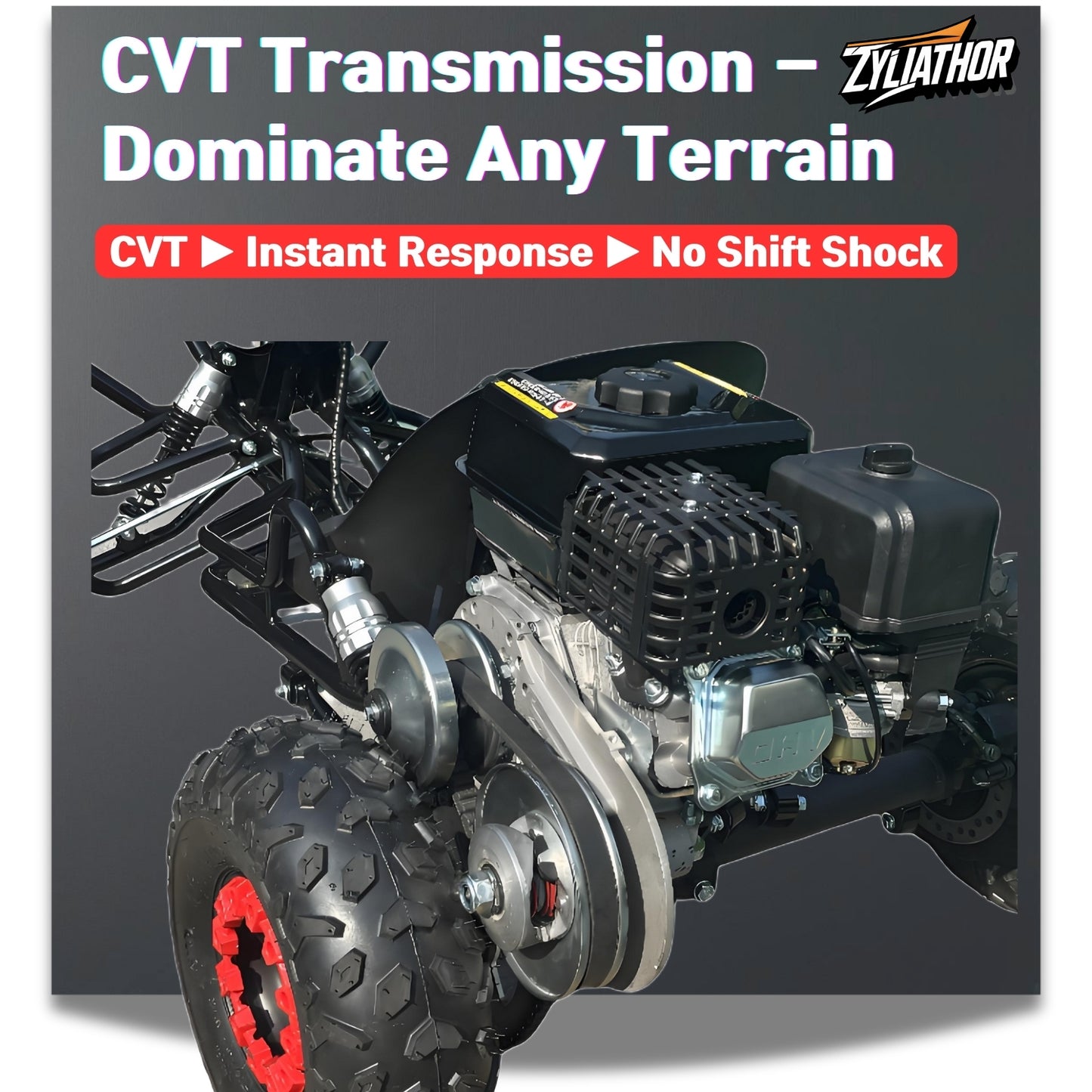 Zyliathor go-kart, 4-stroke 212cc, all-terrain off-road, 6" tyres, CVT transmission