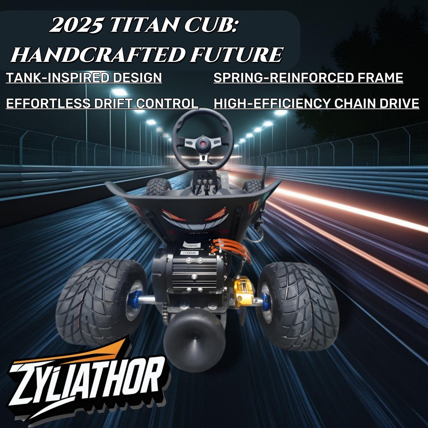 Zyliathor Electric Go-Karts 72V Artisan tank kart Kid-To-Adult Off-Road Ride