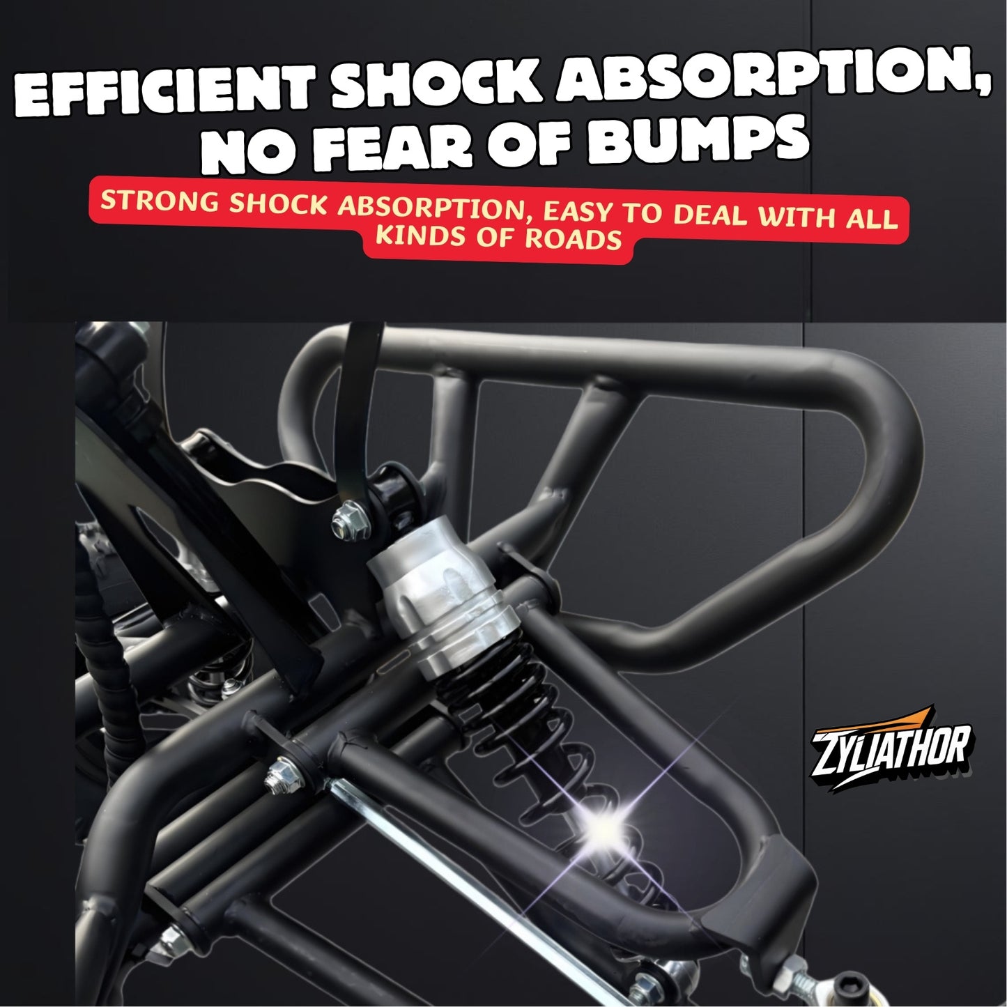 Zyliathor electric go kart 48V 2000W off-road with double-wishbone/4-link suspension and hydraulic rear disc