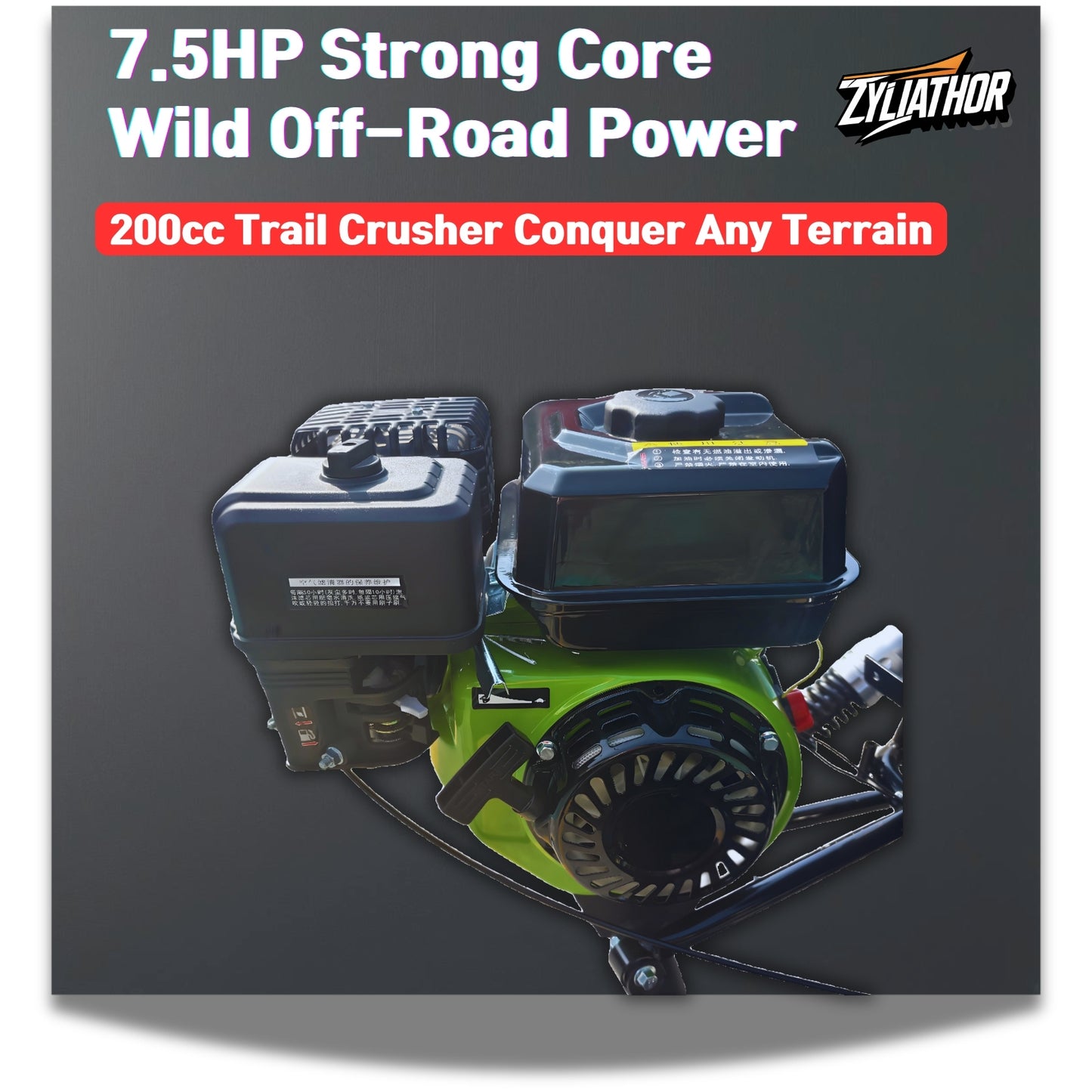 Zyliathor go-kart, 4-stroke 212cc, all-terrain off-road, 6" tyres, CVT transmission