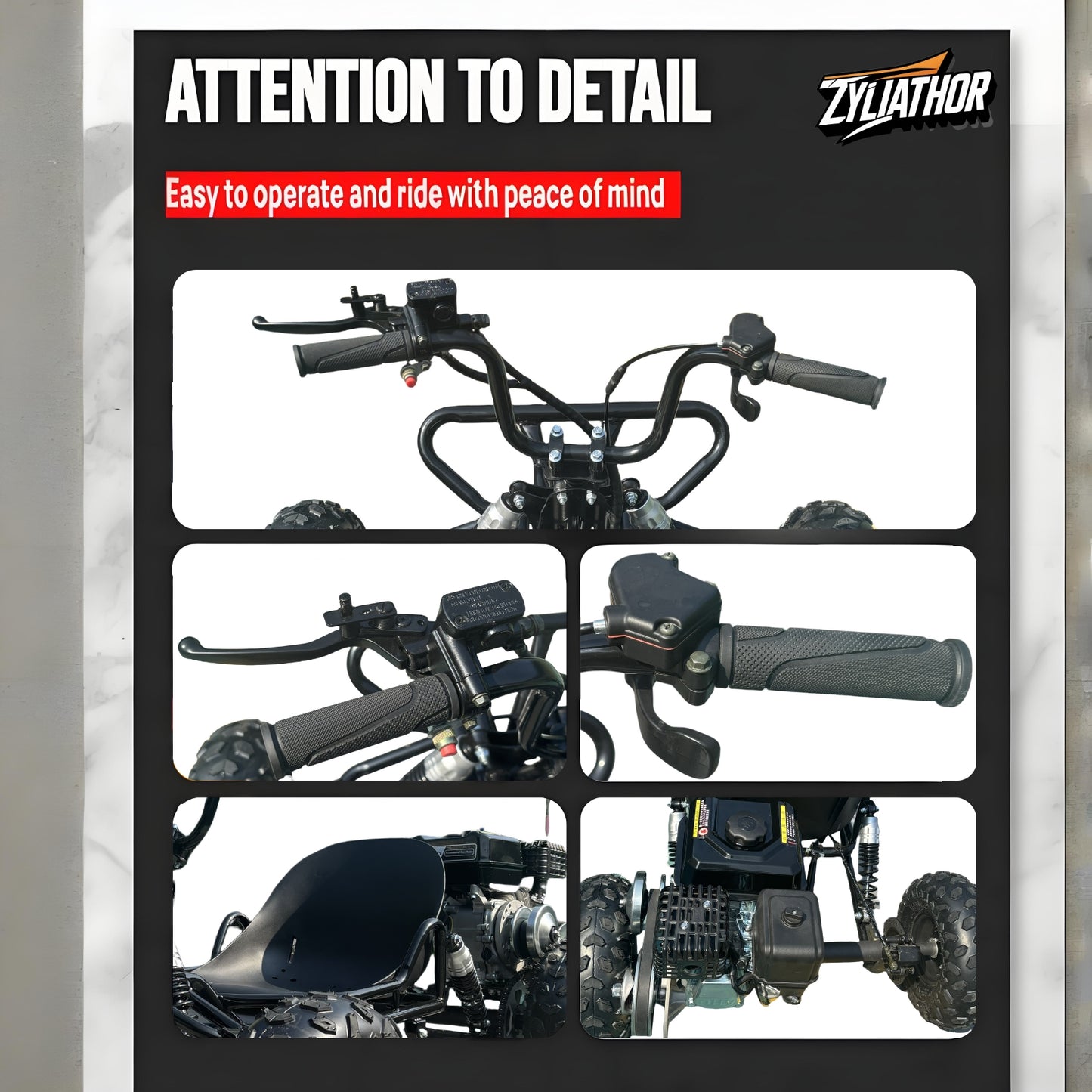 Zyliathor go-kart, 4-stroke 212cc, all-terrain off-road, 6" tyres, CVT transmission