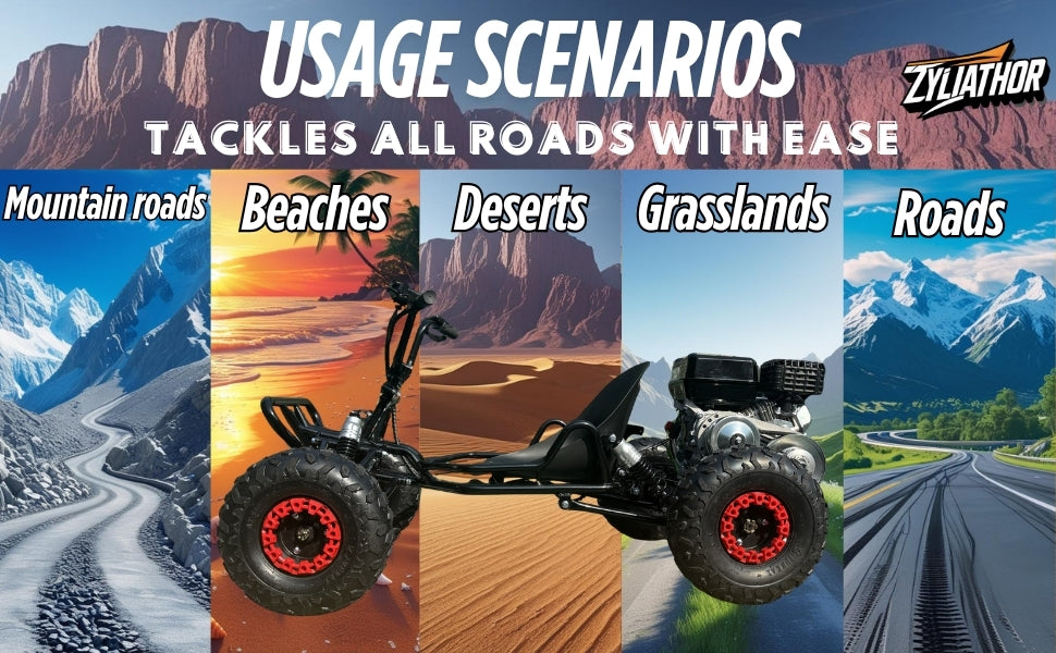 Zyliathor go-kart, 4-stroke 212cc, all-terrain off-road, 6" tyres, CVT transmission