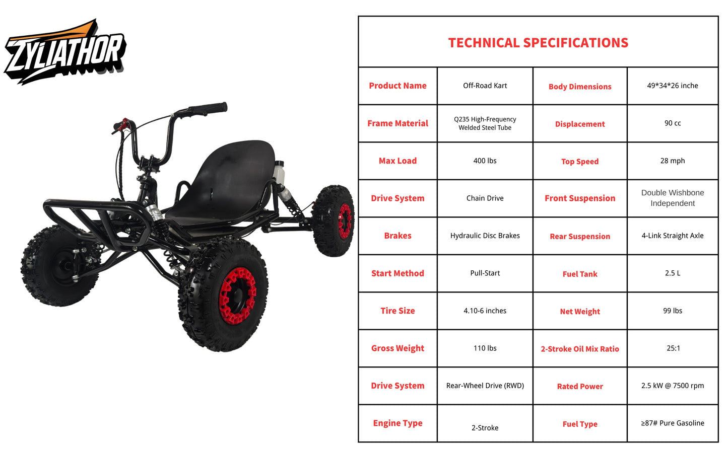 (Estilo modificado) 2 tiempos 90 cc