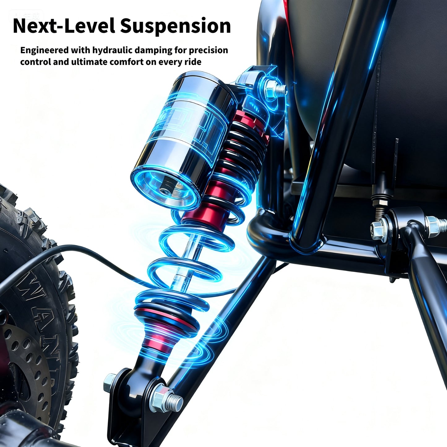 60V 2000W Electric Off-Road Go Kart, 15Ah Battery, 6" Tires, Hydraulic Disc Brake, Coil/Hydraulic Shocks, Teens & Adults, Dirt & Sand