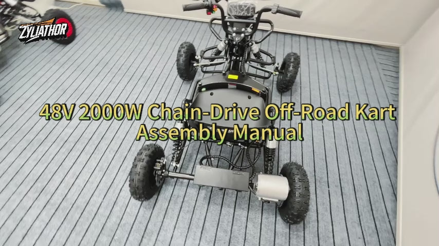 Zyliathor electric go kart 48V 2000W off-road with double-wishbone/4-link suspension and hydraulic rear disc