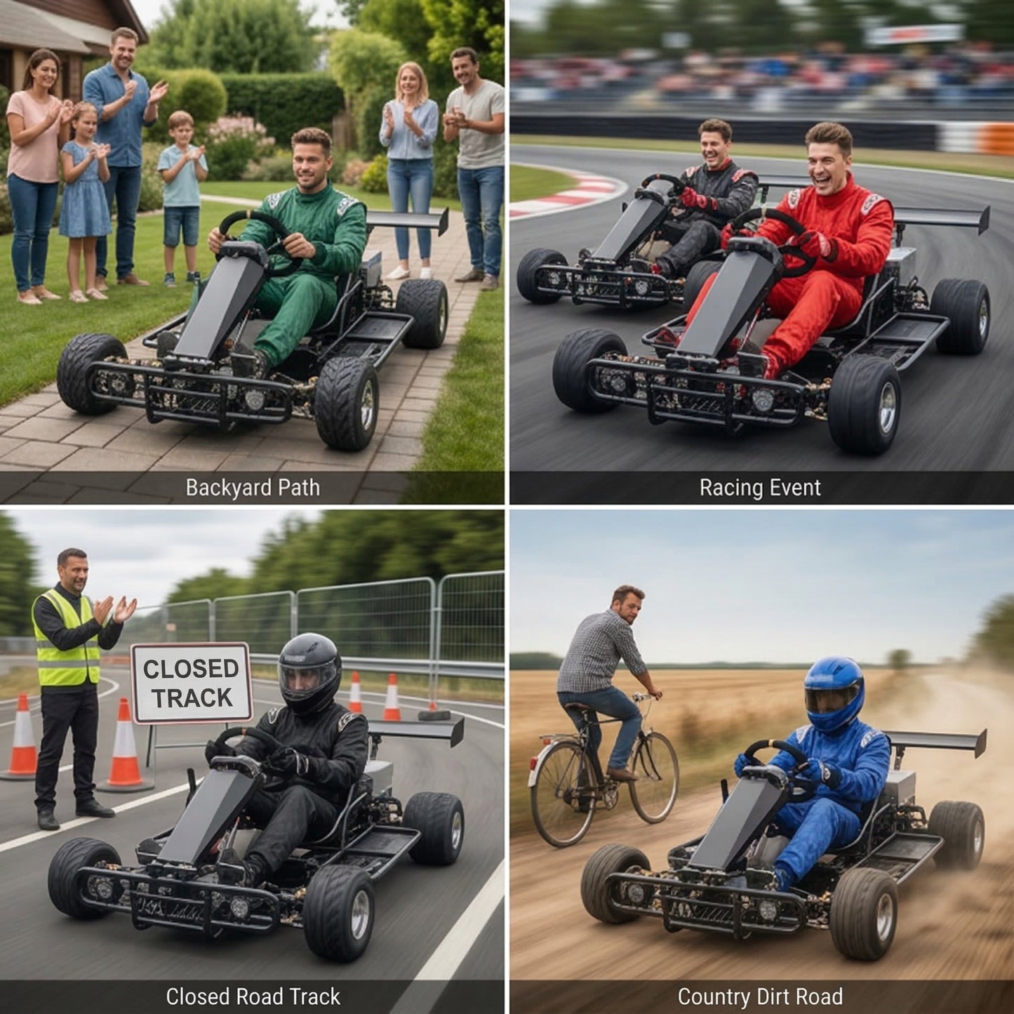 72V "Wind Chaser" Electric go Kart,Peak 20kw-28kw,max Speed 87mph