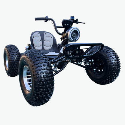 72V 3000W "Mountain Tiger"（Peak 10.8kW)Electric Off-Road Go Kart, 26Ah (37mi), 62mph, 6″/8″ AT Tires, Shaft Drive, 3-Speed+Reverse