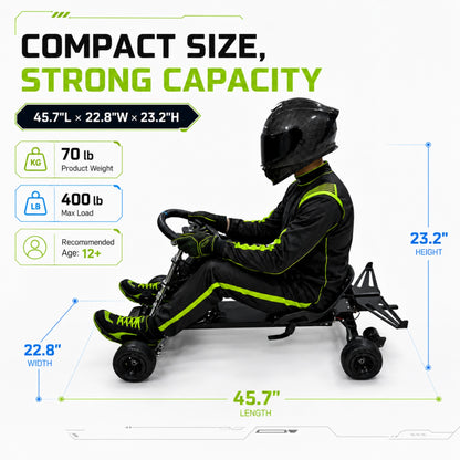 Zyliathor 48V 18Ah Electric Skateboard Go Kart for Adults & Kids