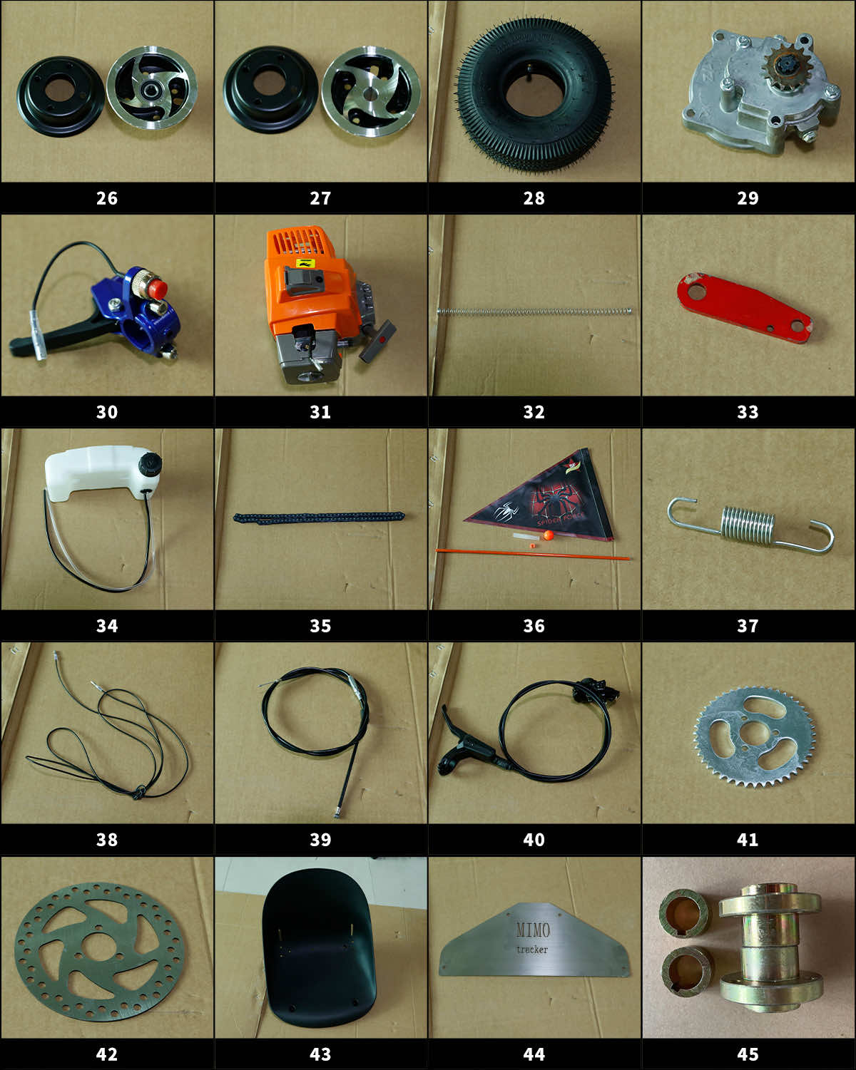 Karting accessories (complete set of components)