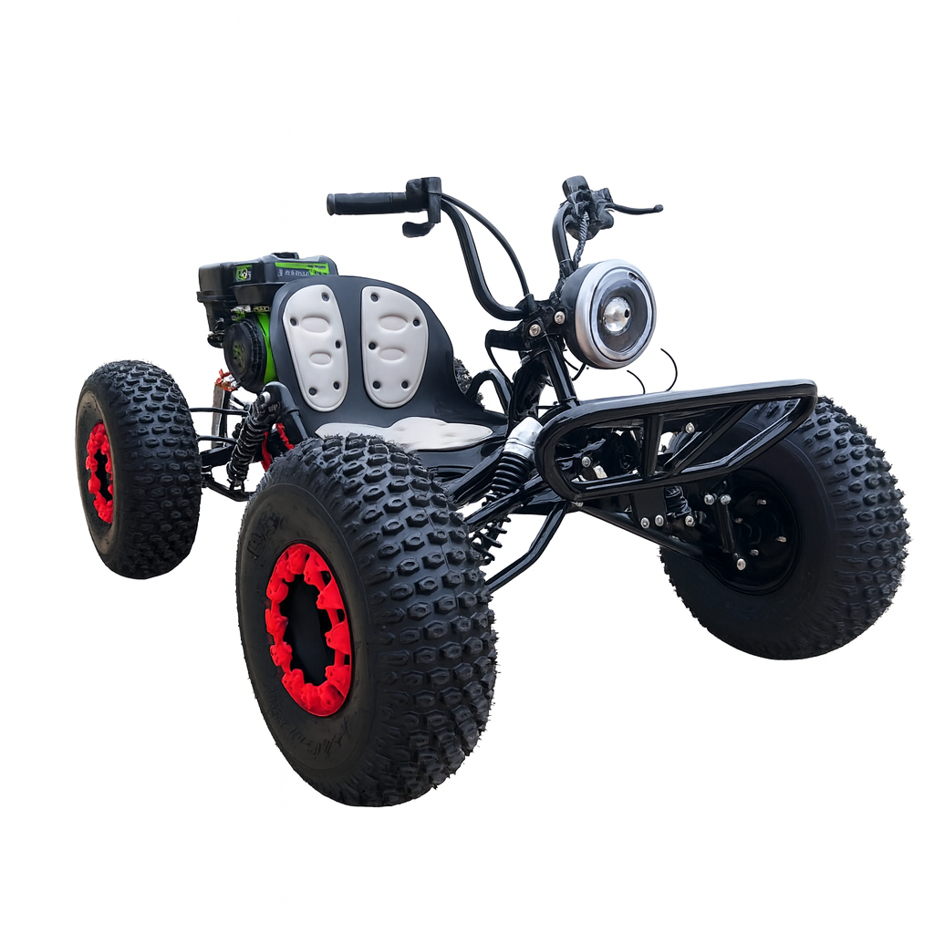 Zyliathor 212cc Upgrade Off-Road Go Kart with CVT, Electric & Pull Start, Forward/Reverse, 8" All-Terrain Tires