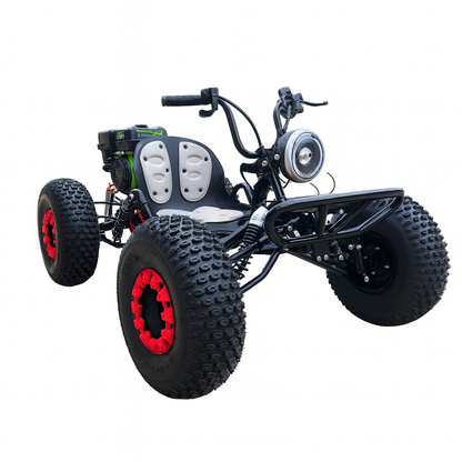 Zyliathor 212cc Upgrade Off-Road Go Kart with CVT, Electric & Pull Start, Forward/Reverse, 8" All-Terrain Tires