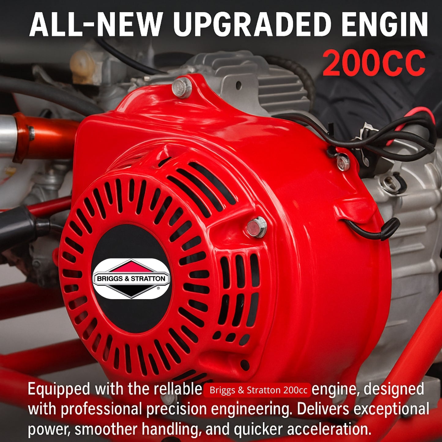 208CC 3-Wheel Off-Road Gas Powered Motorcycle – with 4-Stroke Briggs & Stratton Engine, CVT,Pull Start, Rear Disc Brake (Black)