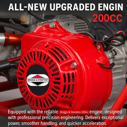 208CC 3-Wheel Off-Road Gas Powered Motorcycle – with 4-Stroke Briggs & Stratton Engine, CVT,Pull Start, Rear Disc Brake (Black)