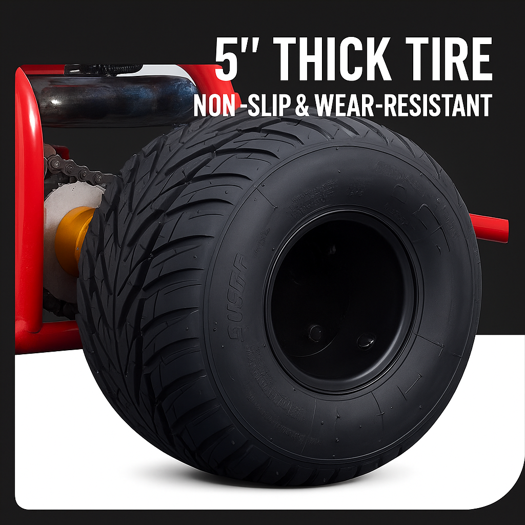 208CC 3-Wheel Off-Road Gas Powered Motorcycle – with 4-Stroke Briggs & Stratton Engine, CVT,Pull Start, Rear Disc Brake (Black)