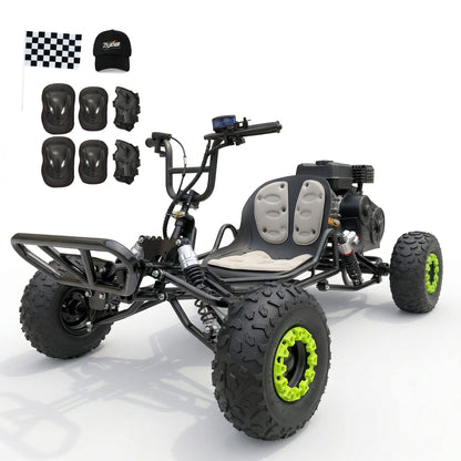212cc Gas Powered Off-Road Go Kart , Up to 35 MPH, CVT Automatic,  AT145/70-6 Tire