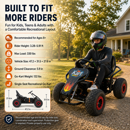 Zyliathor 48V 650W Electric Go Kart 35 miles