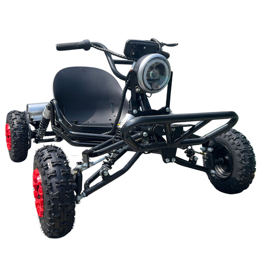 48v2000W chain drive off-road kart with 6" off-road tires.