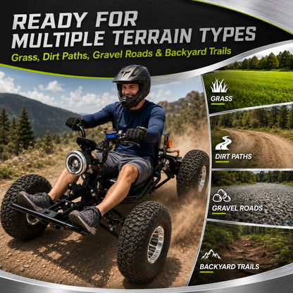 72V 3000W Electric Off-Road Go Kart for Adults & Teens, Peak 10.8kW, Up to 45 MPH, 37-Mile Range