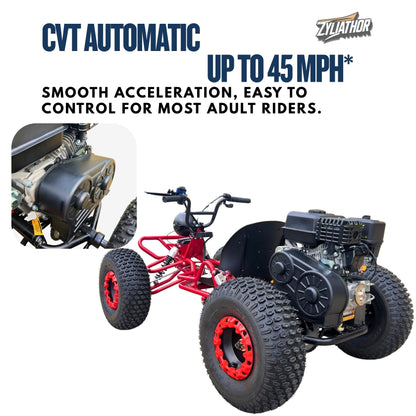 Zyliathor 212cc Upgrade Off-Road Go Kart with CVT, Electric & Pull Start, Forward/Reverse, 8" All-Terrain Tires
