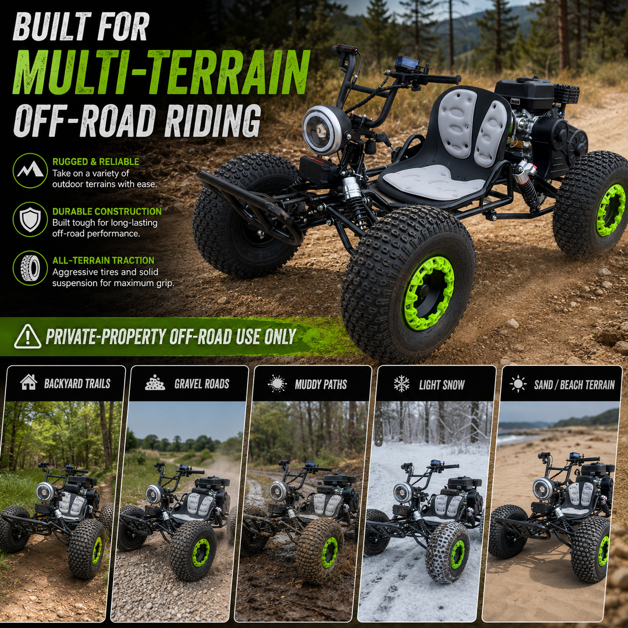 212cc Off-Road Go Kart,8