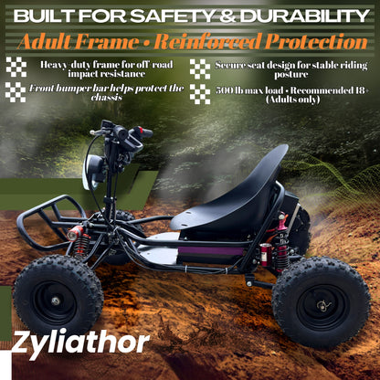 72V 3000W “Little Mountain Leopard” (Peak 25kW), 18S 52Ah, 75 mph,13x5.00-6 Tires,428 Chain