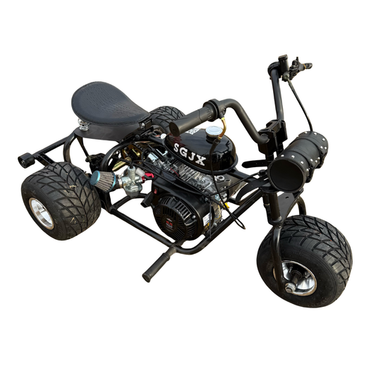208CC 3-Wheel Off-Road Gas Powered Motorcycle – with 4-Stroke Briggs & Stratton Engine, CVT,Pull Start, Rear Disc Brake (Black)