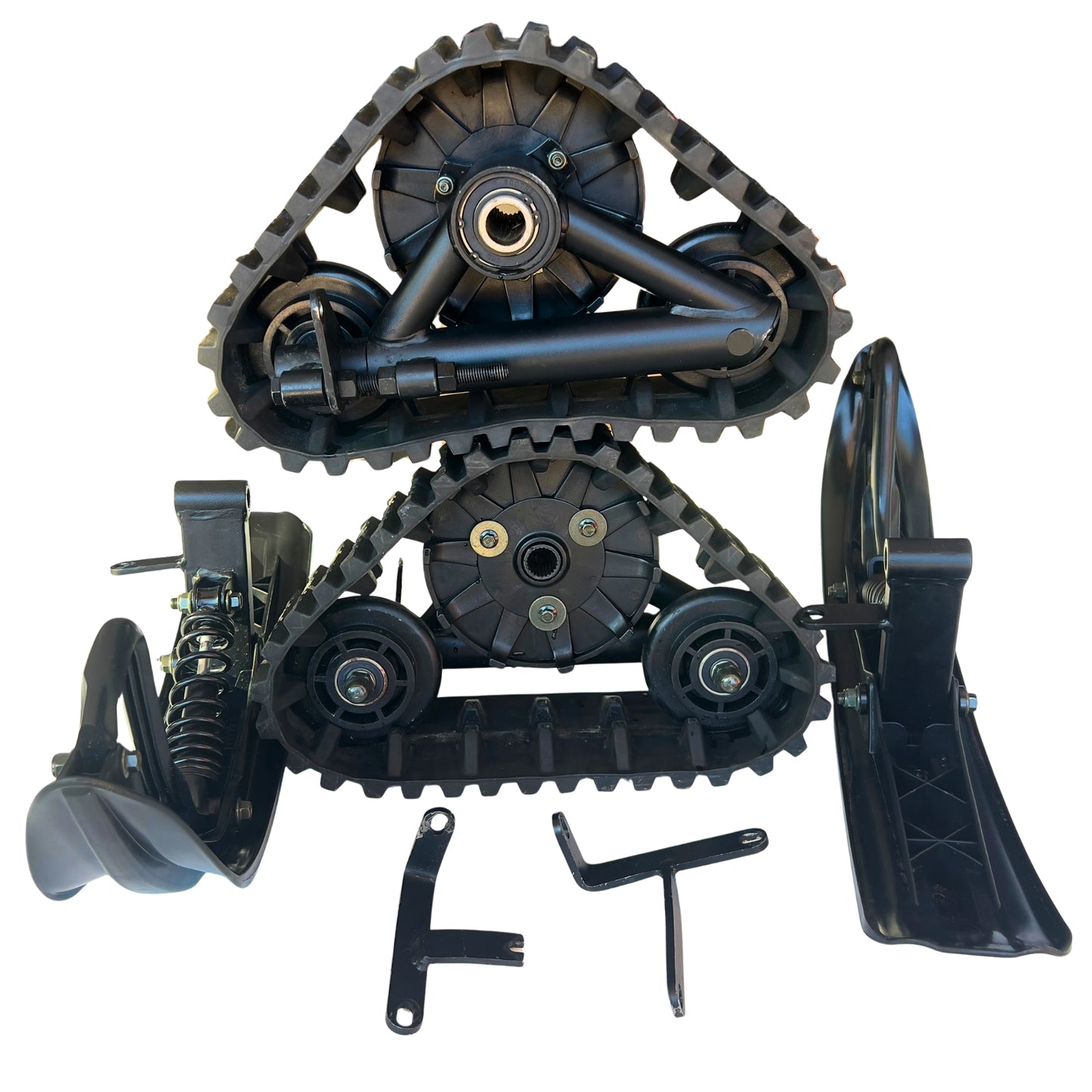 Snow Track & Ski Conversion Kit for Zyliathor 212cc / 48V 1500W / 48V 2000W Go Karts – Rear Rubber Tracks & Front Ski Assembly