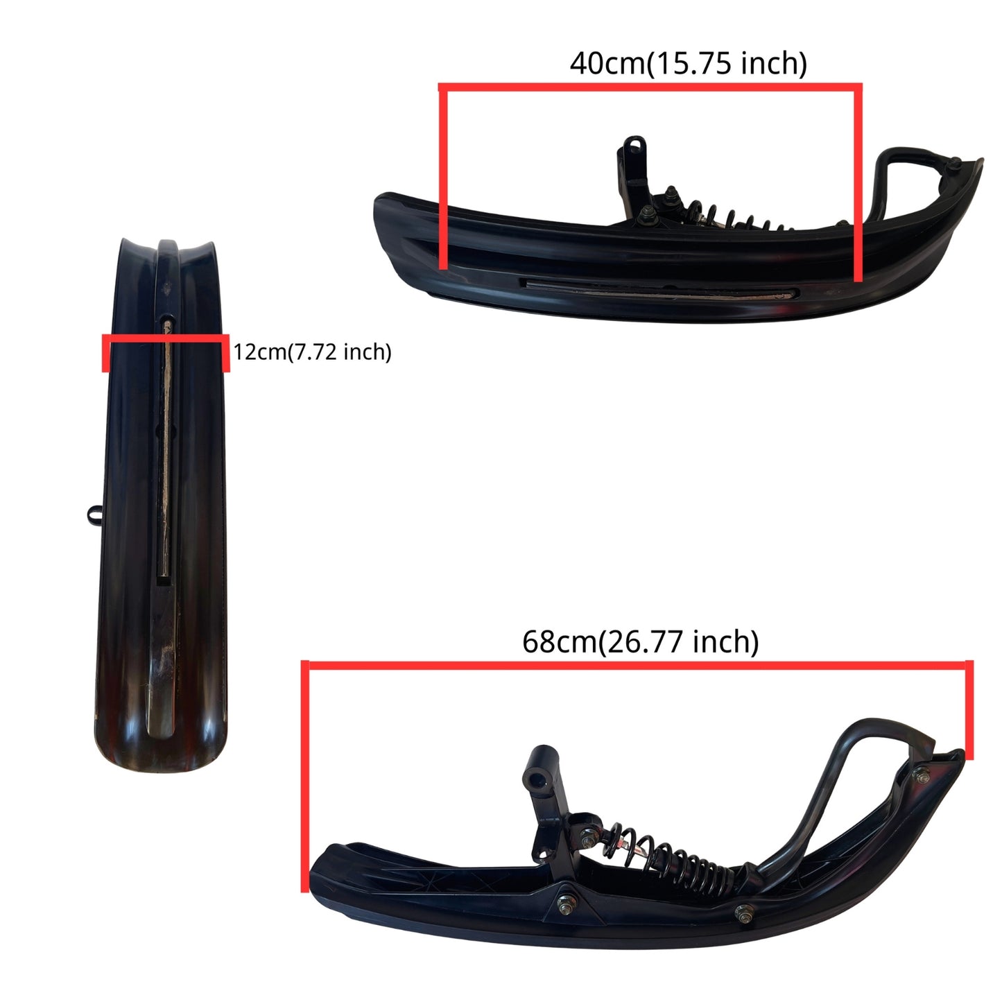 Snow Track & Ski Conversion Kit for Zyliathor 212cc / 48V 1500W / 48V 2000W Go Karts – Rear Rubber Tracks & Front Ski Assembly