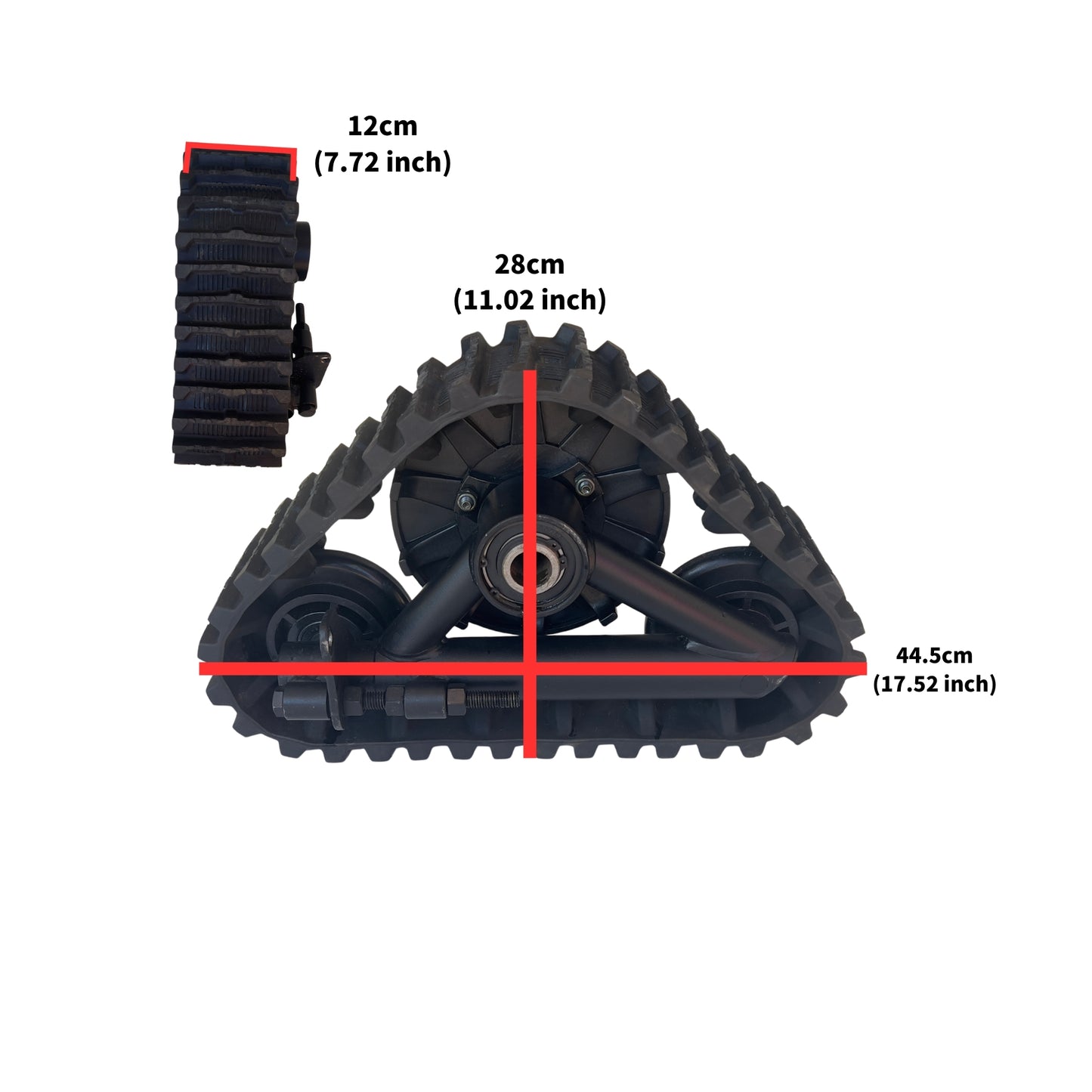 Snow Track & Ski Conversion Kit for Zyliathor 212cc / 48V 1500W / 48V 2000W Go Karts – Rear Rubber Tracks & Front Ski Assembly