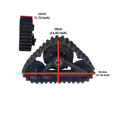 Snow Track & Ski Conversion Kit for Zyliathor 212cc / 48V 1500W / 48V 2000W Go Karts – Rear Rubber Tracks & Front Ski Assembly