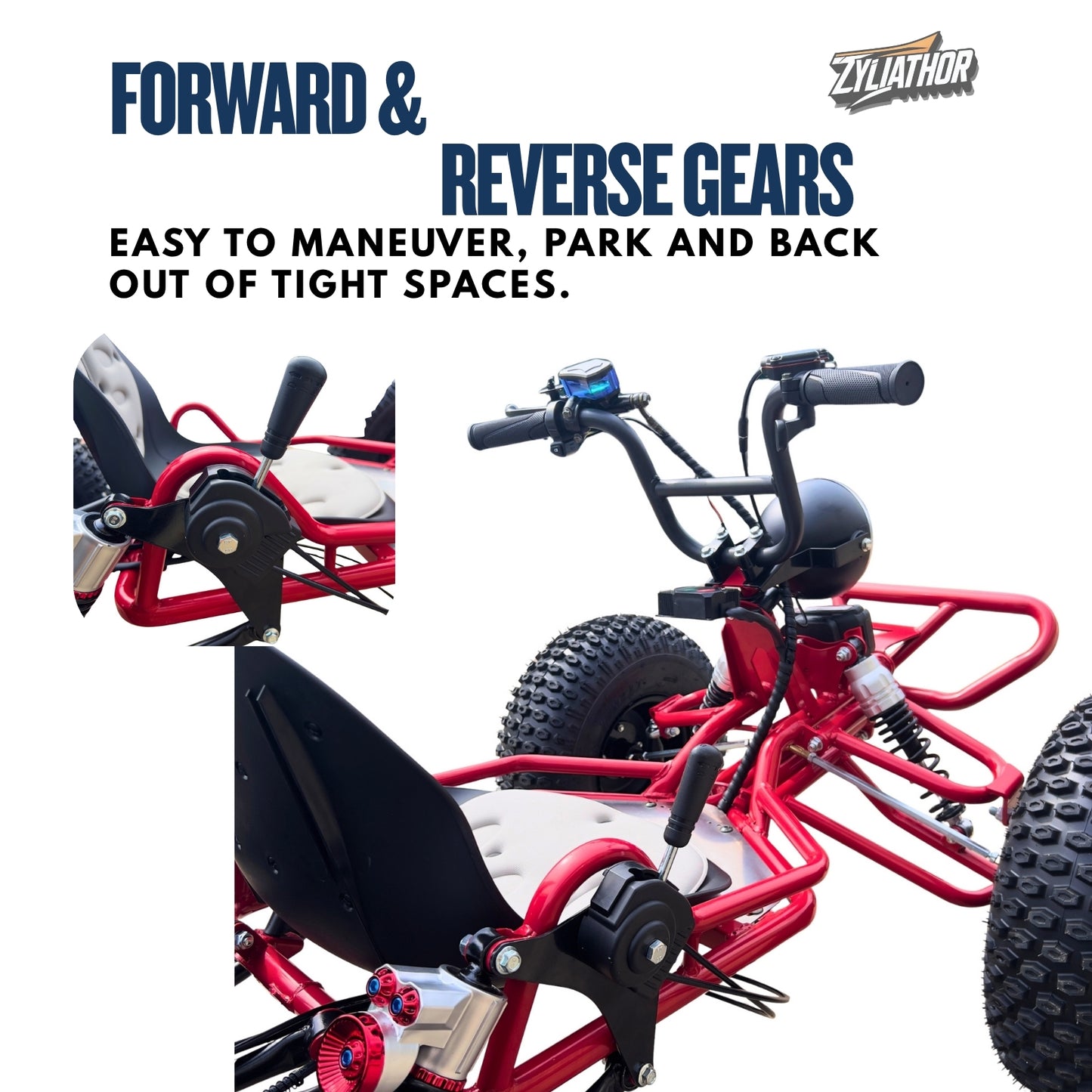 Zyliathor 212cc Upgrade Off-Road Go Kart with CVT, Electric & Pull Start, Forward/Reverse, 8" All-Terrain Tires