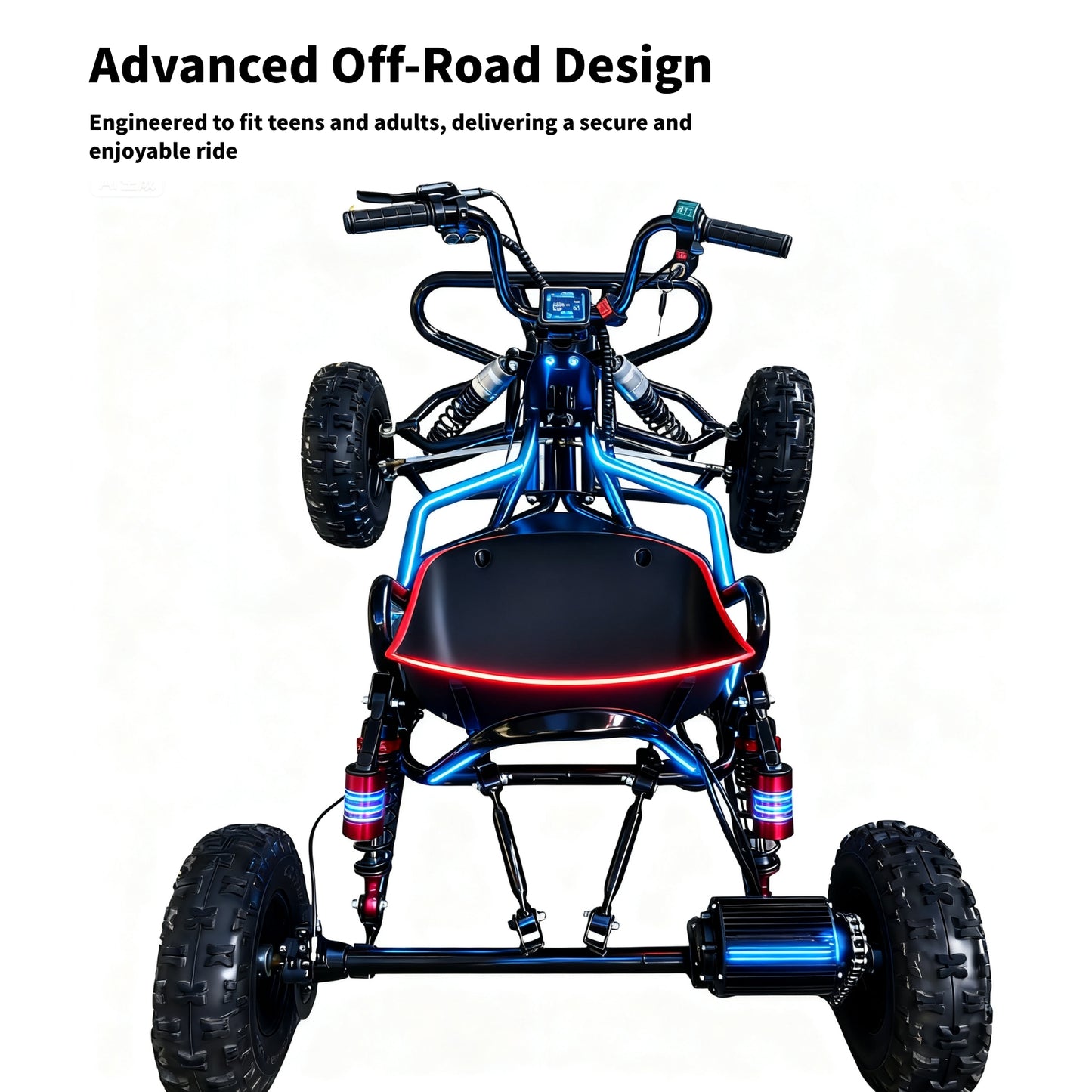 60V 2000W Electric Off-Road Go Kart, 15Ah Battery, 6" Tires, Hydraulic Disc Brake, Coil/Hydraulic Shocks, Teens & Adults, Dirt & Sand
