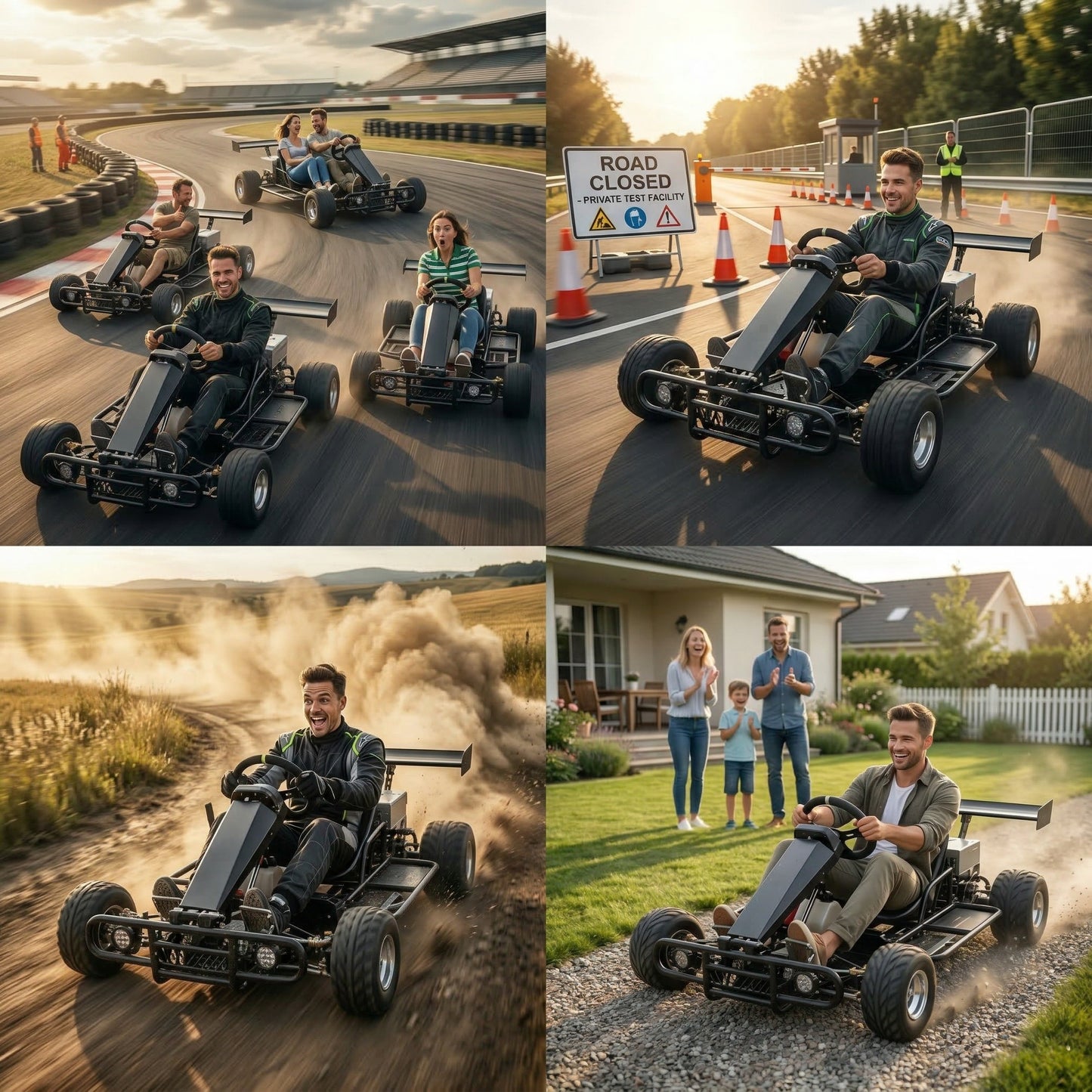 72V "Wind Chaser" Electric go Kart,Peak 20kw-28kw,max Speed 87mph