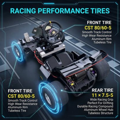 72V 3000W “Little Cyclone” Electric Racing Go-Kart, Peak 28kW, 52Ah Battery