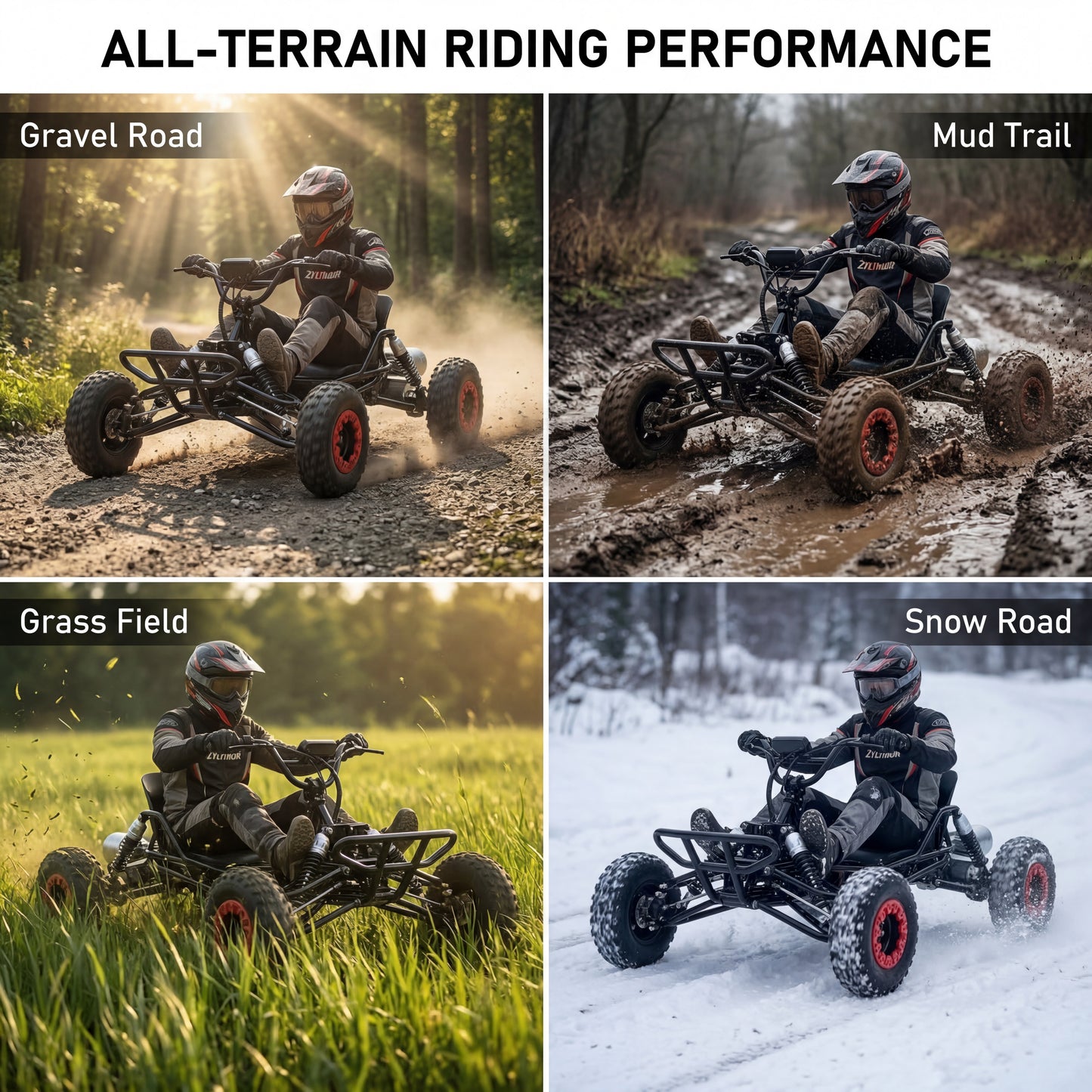 Adult & Kids Electric Go Kart,2000W Brushless,31MPH,Up to 12 miles, 3 Speed + Reverse, Hydraulic Disc Brake, 6" All-Terrain Tires, 440 lb, Off-Road Kart for Backyard & Private Property Trails (Black)