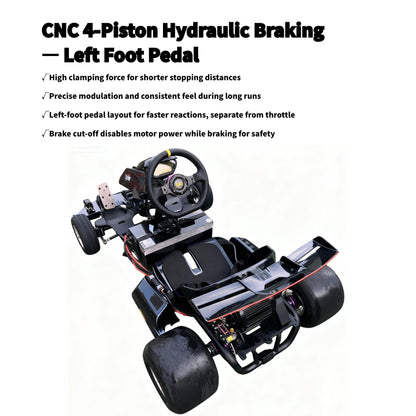 Zyliathor 3000W Mid-Mount Electric Racing Go-Kart, Peak 28kW, 18S 52Ah Battery, 72530 Controller,74.6 mph, Adjustable Chassis, 12" Quick-Release Wheel, Hydraulic Brakes, LED Display & Lights