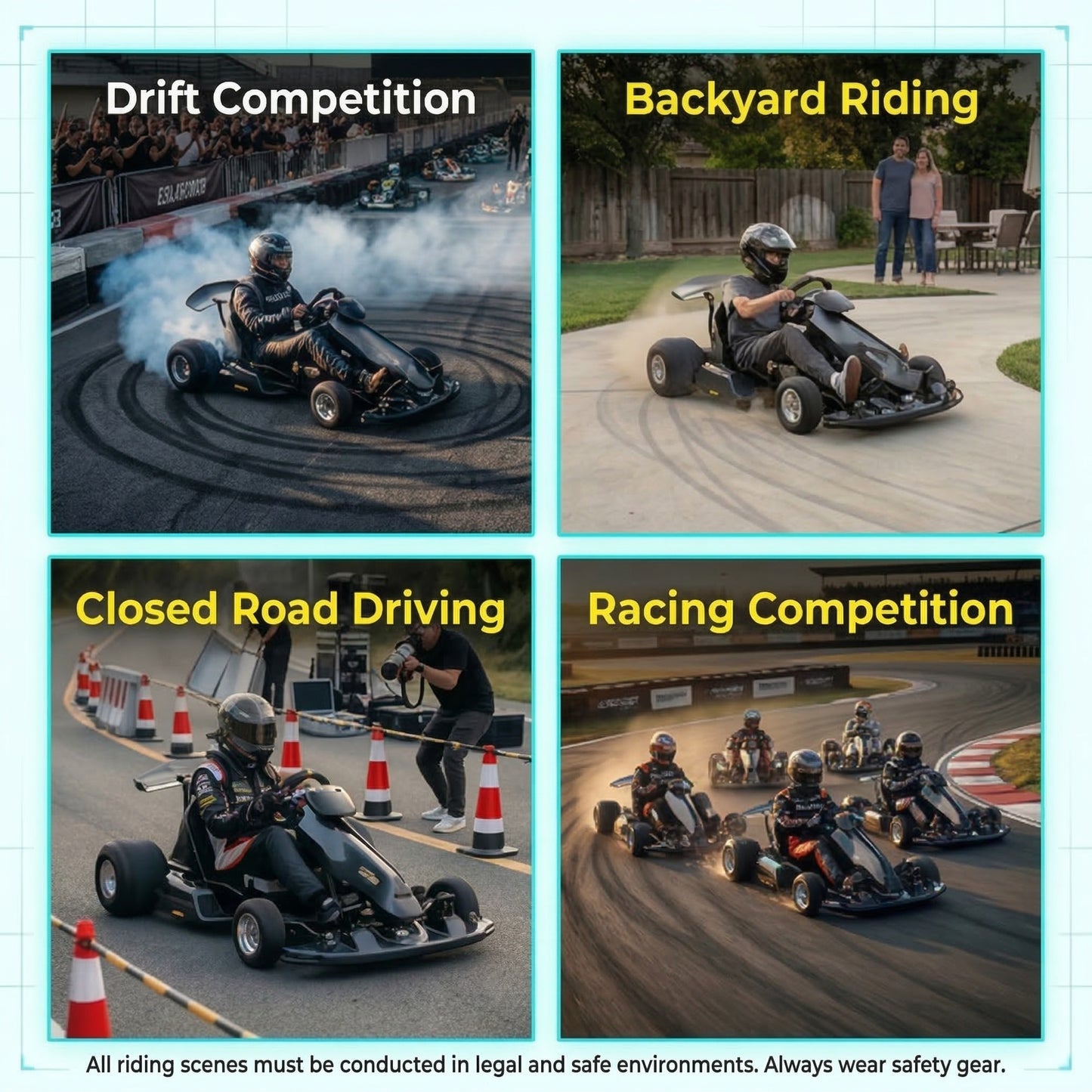 72V 3000W “Little Cyclone” Electric Racing Go-Kart, Peak 28kW, 52Ah Battery