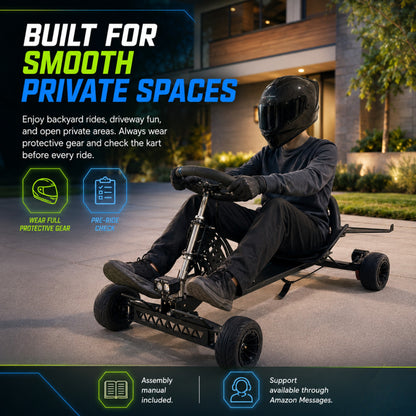 Zyliathor 48V 18Ah Electric Skateboard Go Kart for Adults & Kids