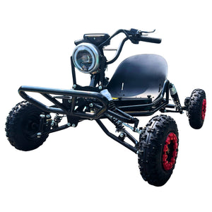 Electric Go Kart, Off-Road 48V 2000W 10.4Ah, Chain Drive, Hydraulic Rear Disc, Double-Wishbone/4-Link Suspension, 12-mi Range