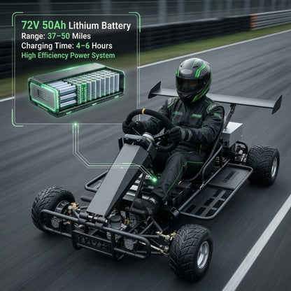 72V "Wind Chaser" Electric go Kart,Peak 20kw-28kw,max Speed 87mph