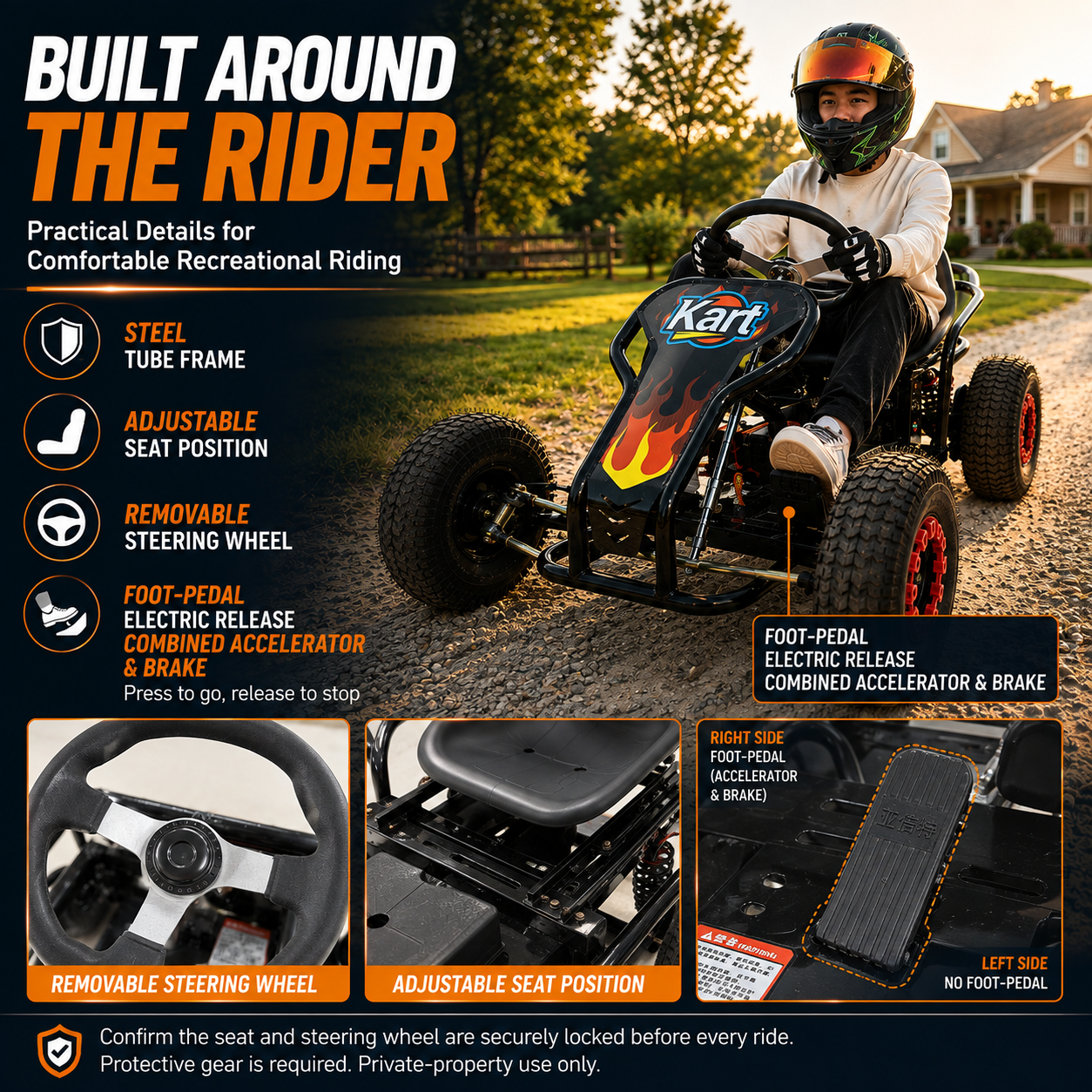 Zyliathor 48V 650W Electric Go Kart 35 miles
