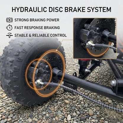 72V 3000W “Little Mountain Leopard” (Peak 25kW), 18S 52Ah, 75 mph,13x5.00-6 Tires,428 Chain