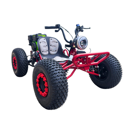 Zyliathor 212cc Upgrade Off-Road Go Kart with CVT, Electric & Pull Start, Forward/Reverse, 8" All-Terrain Tires