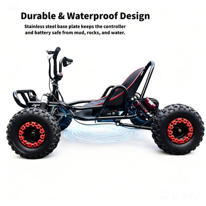 60V 2000W Electric Off-Road Go Kart, 15Ah Battery, 6" Tires, Hydraulic Disc Brake, Coil/Hydraulic Shocks, Teens & Adults, Dirt & Sand