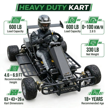 72V "Wind Chaser" Electric go Kart,Peak 20kw-28kw,max Speed 87mph