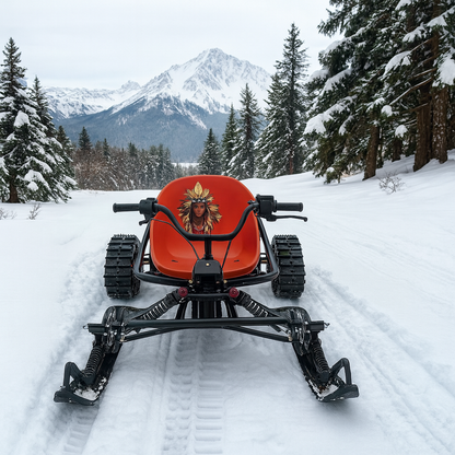 Snow Track & Ski Conversion Kit for Zyliathor 212cc / 48V 1500W / 48V 2000W Go Karts – Rear Rubber Tracks & Front Ski Assembly