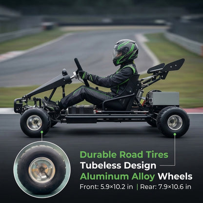 72V "Wind Chaser" Electric go Kart,Peak 20kw-28kw,max Speed 87mph