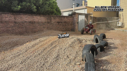 Zyliathor 212cc Upgrade Off-Road Go Kart with CVT, Electric & Pull Start, Forward/Reverse, 8" All-Terrain Tires