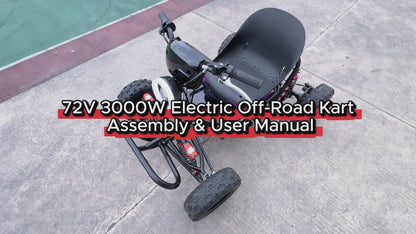 72V 3000W “Little Mountain Leopard” (Peak 25kW), 18S 52Ah, 75 mph,13x5.00-6 Tires,428 Chain