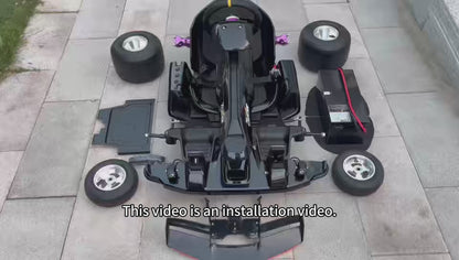 72V 3000W “Little Cyclone” Electric Racing Go-Kart, Peak 28kW, 52Ah Battery